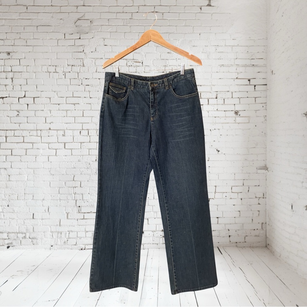 Talbots Dark Blue Trouser Style Straight Leg Dress Jeans